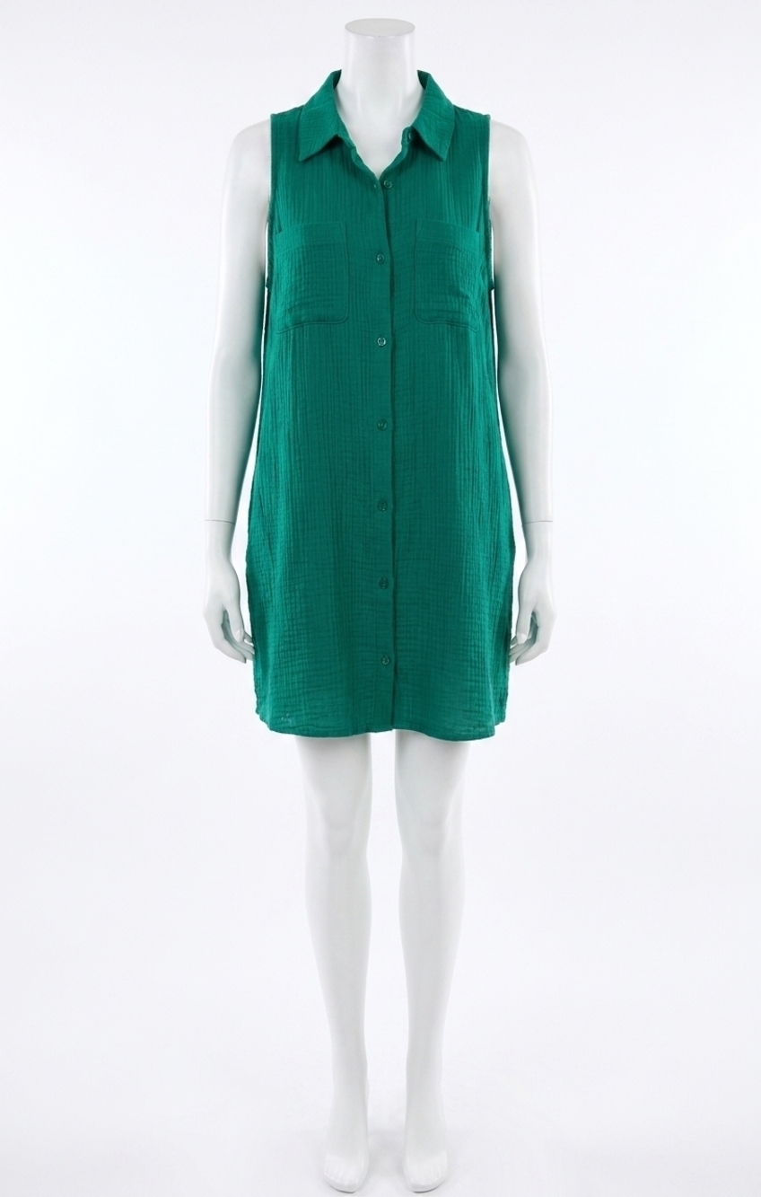 NEW Z SUPPLY new light crinkle mini dress in rainforest